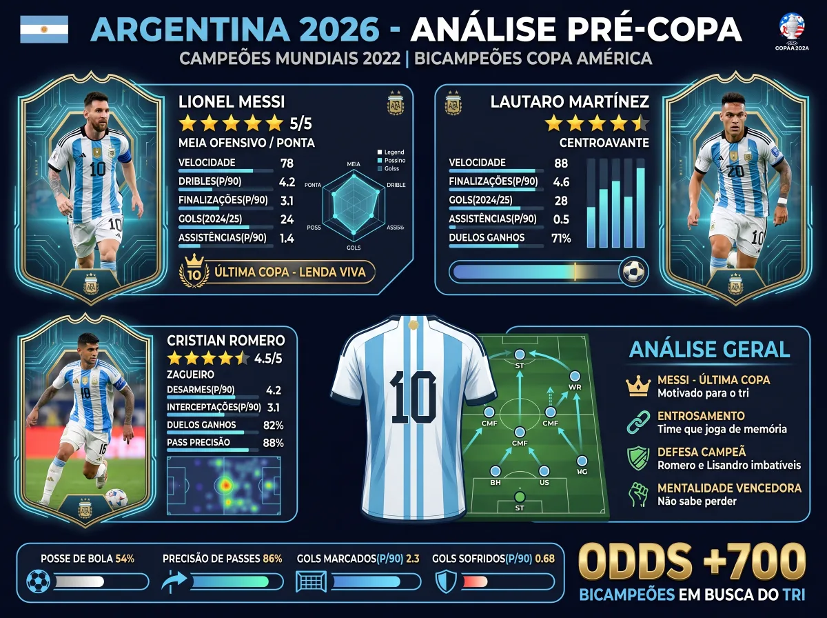 Argentina na Copa 2026: a última dança de Messi pelo bicampeonato seguido